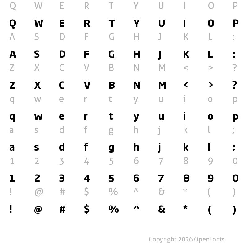 Character Map of Soho Gothic Pro Bold