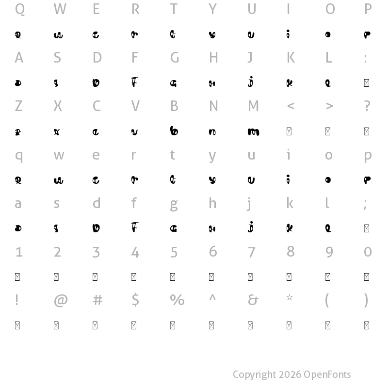Character Map of SOLARY Regular