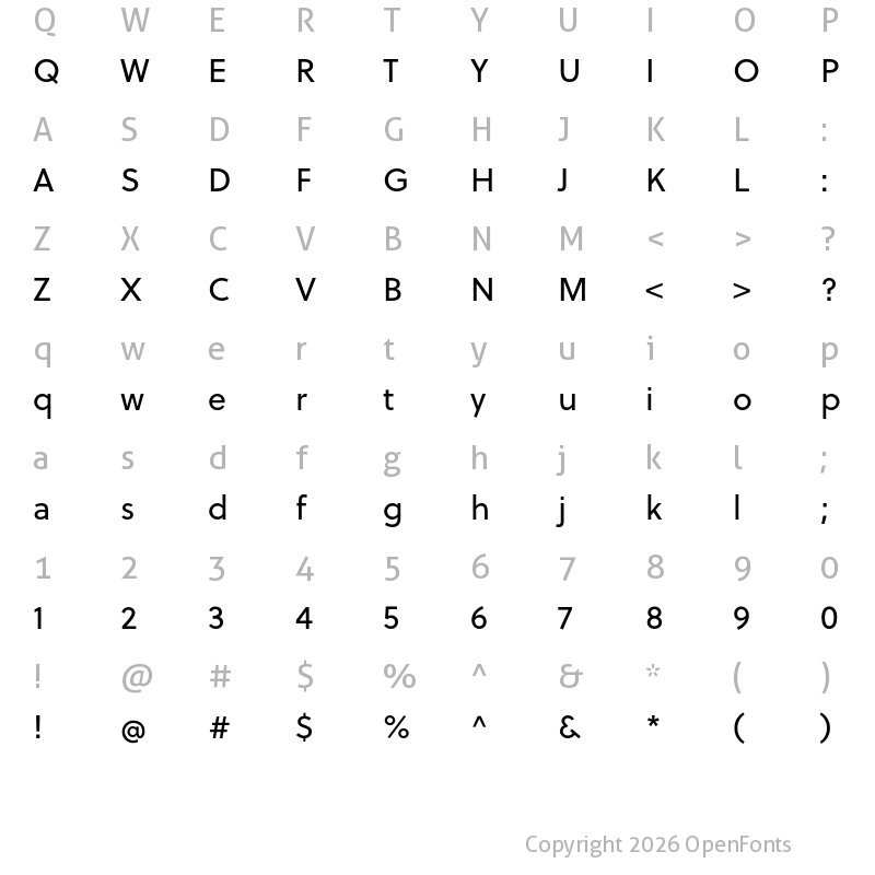 Character Map of Soleil Regular