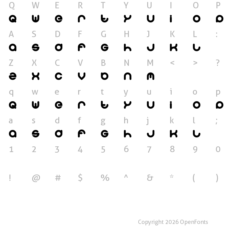 Character Map of solgas Regular