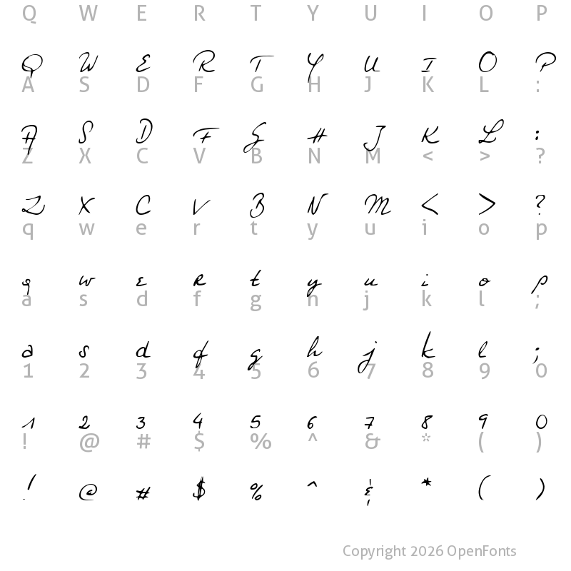 Character Map of Soli Deo Gloria Regular
