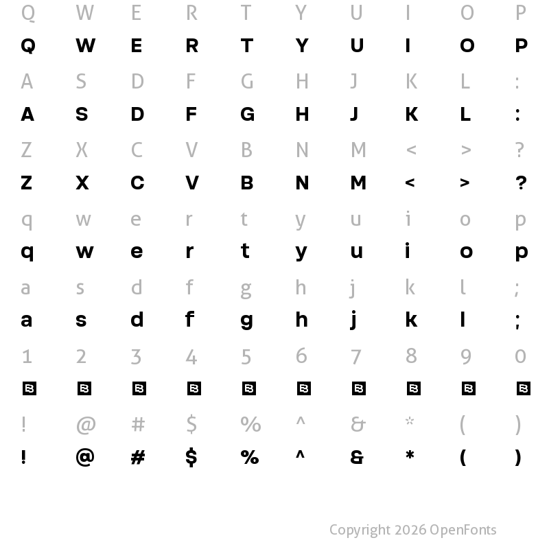 Character Map of Soliden Trial Bold