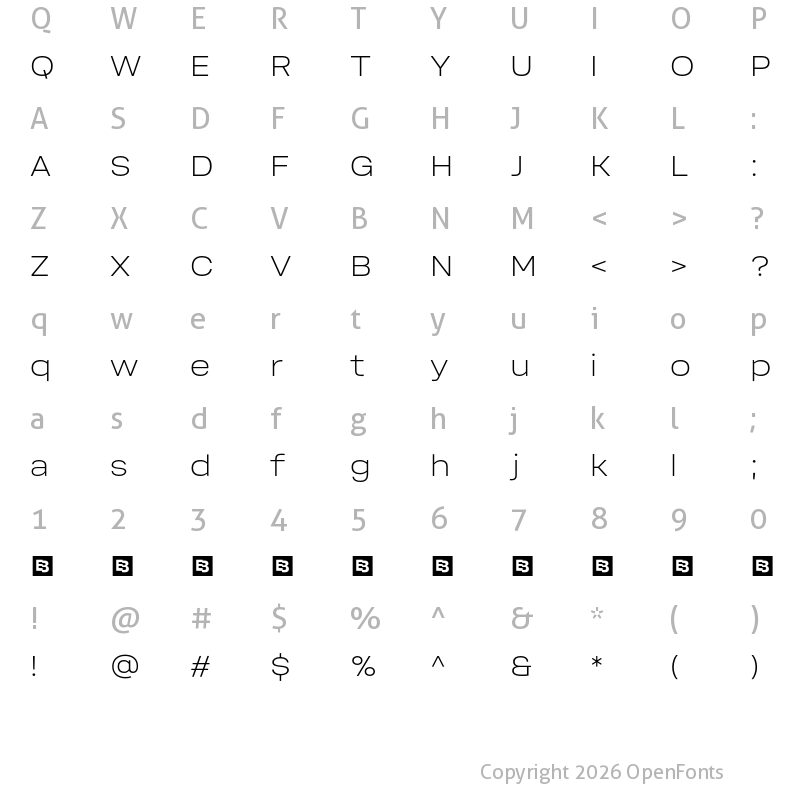 Character Map of Soliden Trial Light Expanded
