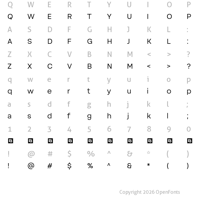 Character Map of Soliden Trial Regular
