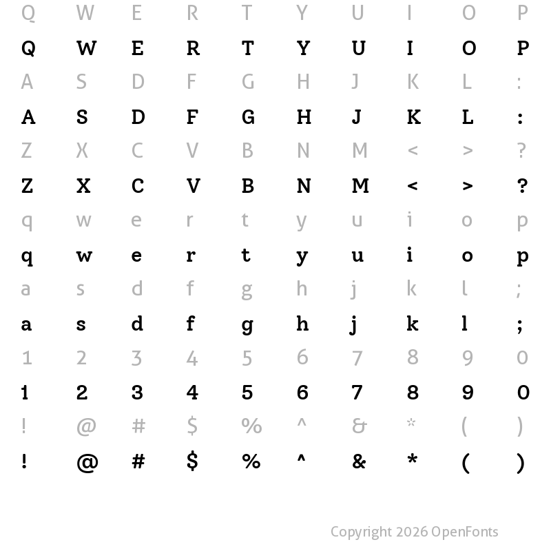 Character Map of Solway Medium