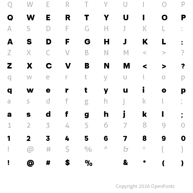 Character Map of Somar Black