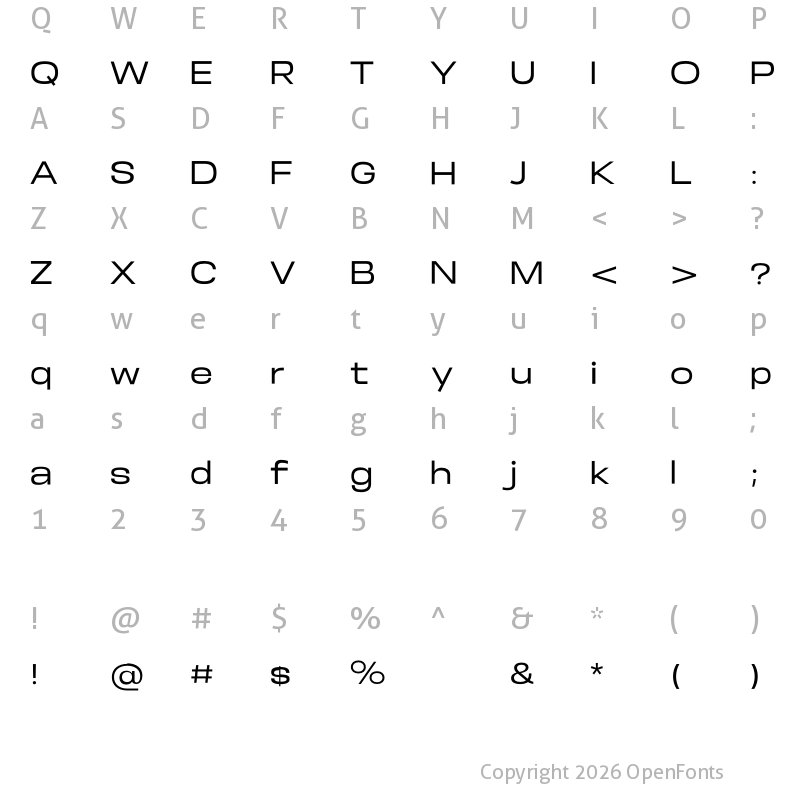 Character Map of Somar Sans Medium Expanded