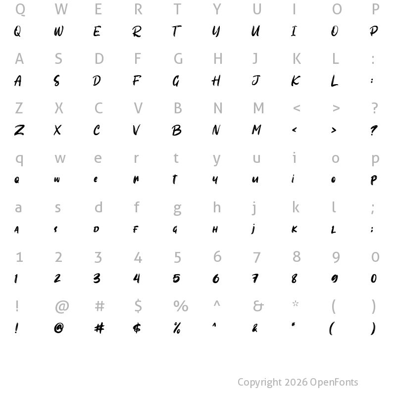 Character Map of Sombori Regular