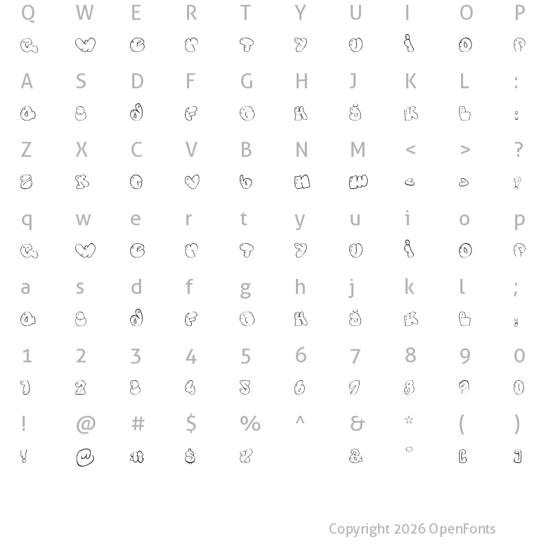 Character Map of Some bubbles Regular