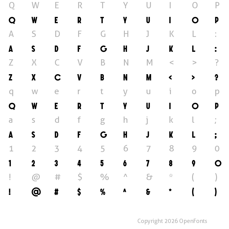 Character Map of SONGER Grotesque ExtraBold