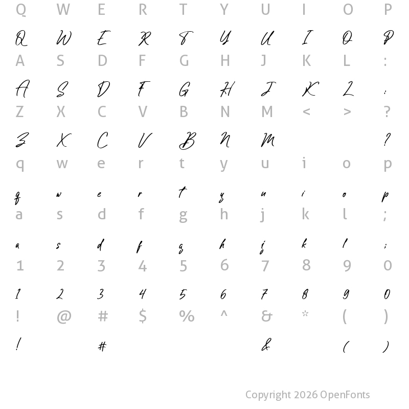 Character Map of Sophiaticha Regular