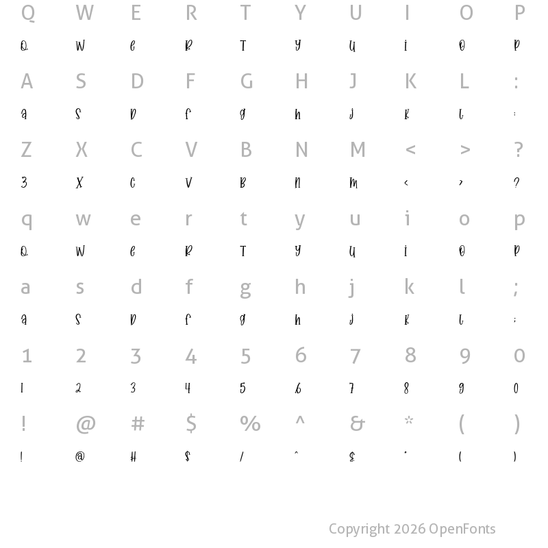 Character Map of SophieJasper Regular