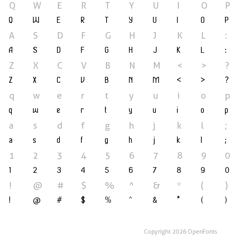 Character Map of soputan Regular