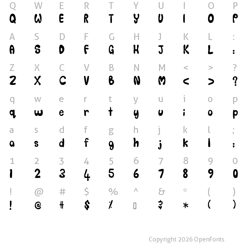 Character Map of SORRY_SORRY Regular