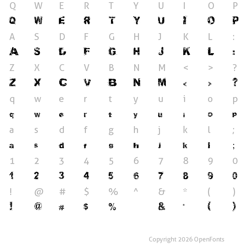 Character Map of SoulMission Regular