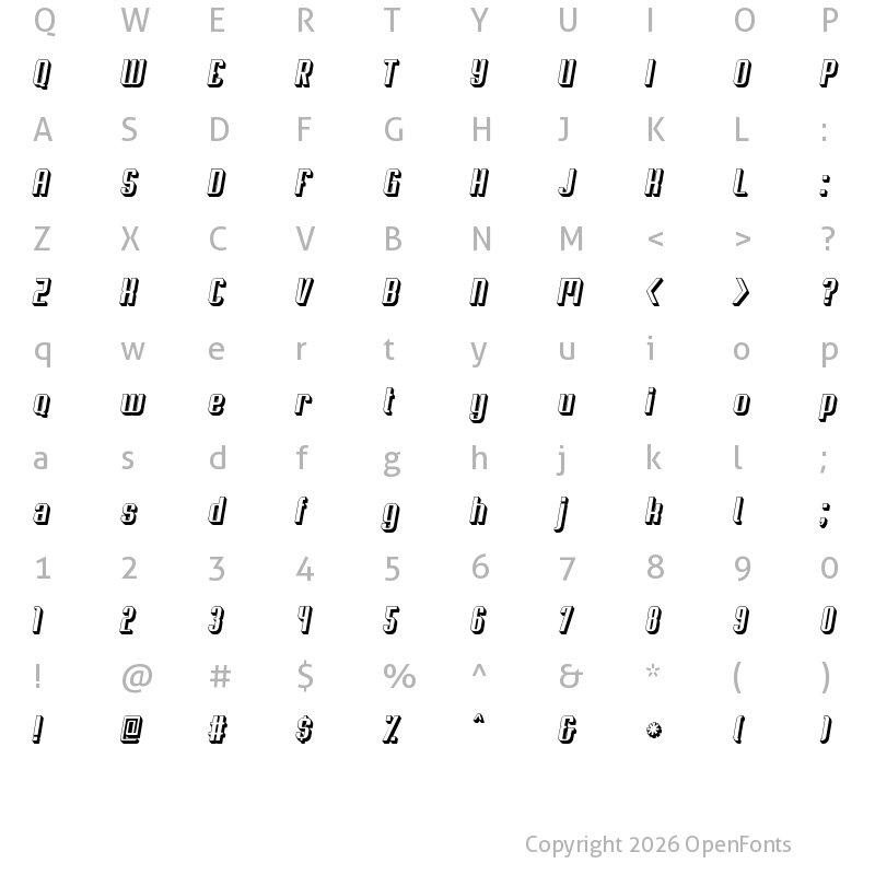 Character Map of Soupertrouper 3DOblique Soupertrouper 3DOblique