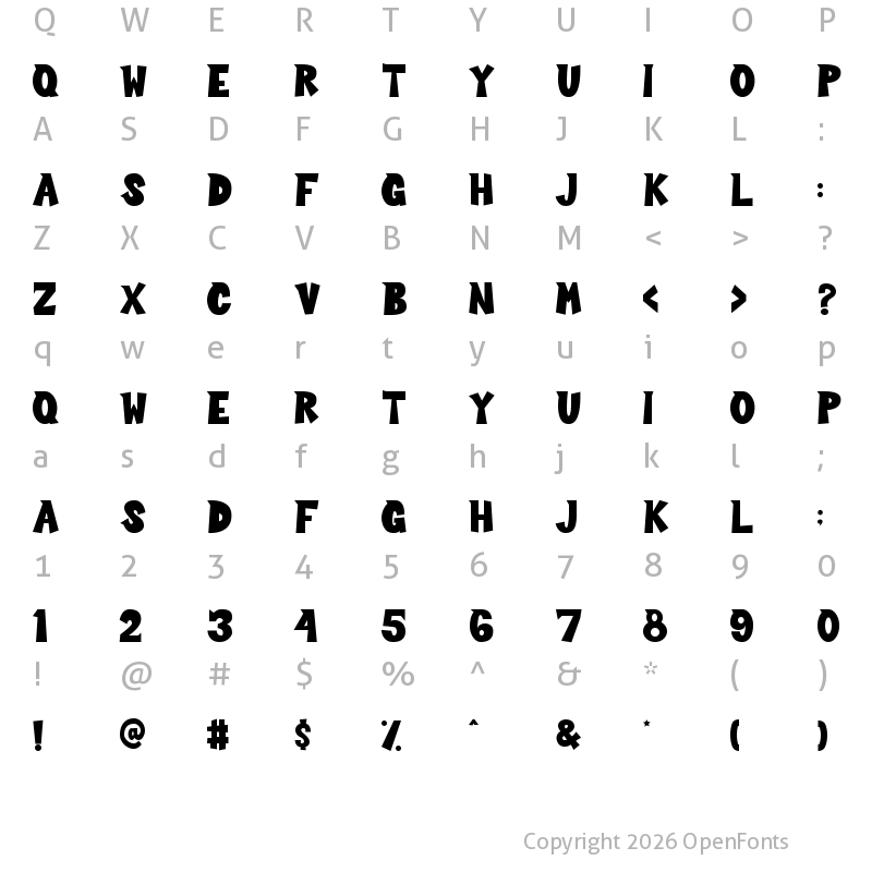 Character Map of Sour Crunch Regular