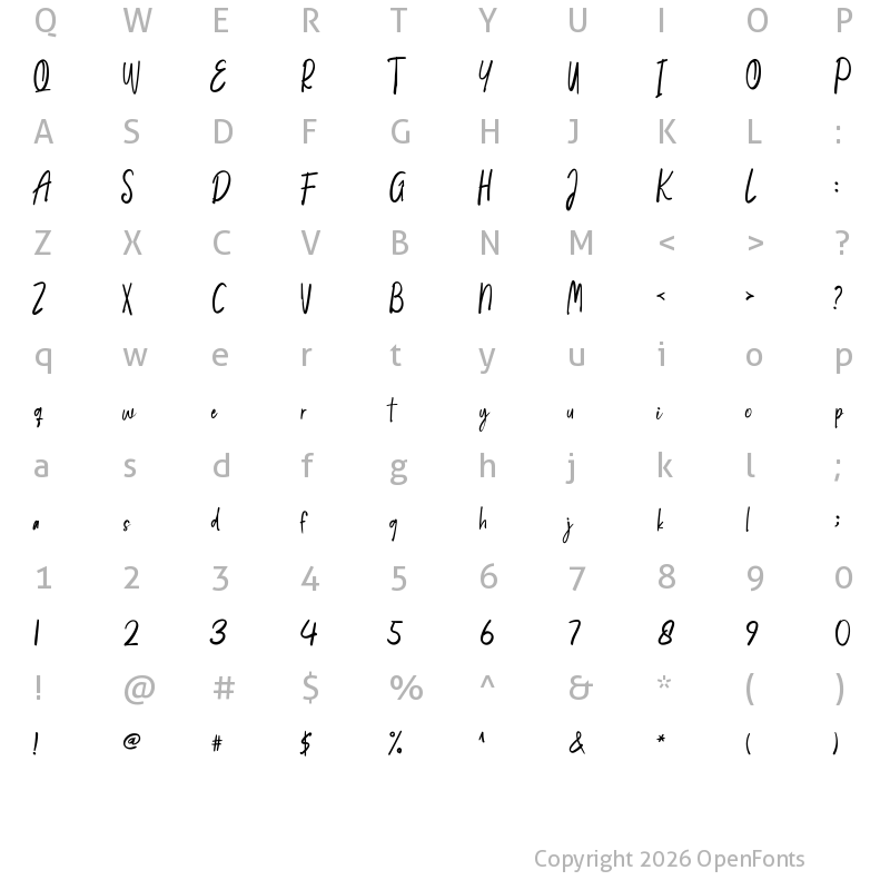 Character Map of South Amsterdam Regular