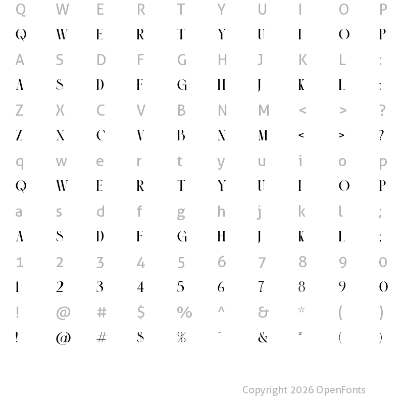 Character Map of Southest Regular