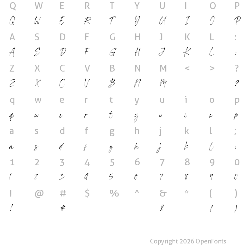 Character Map of Southwell Regular