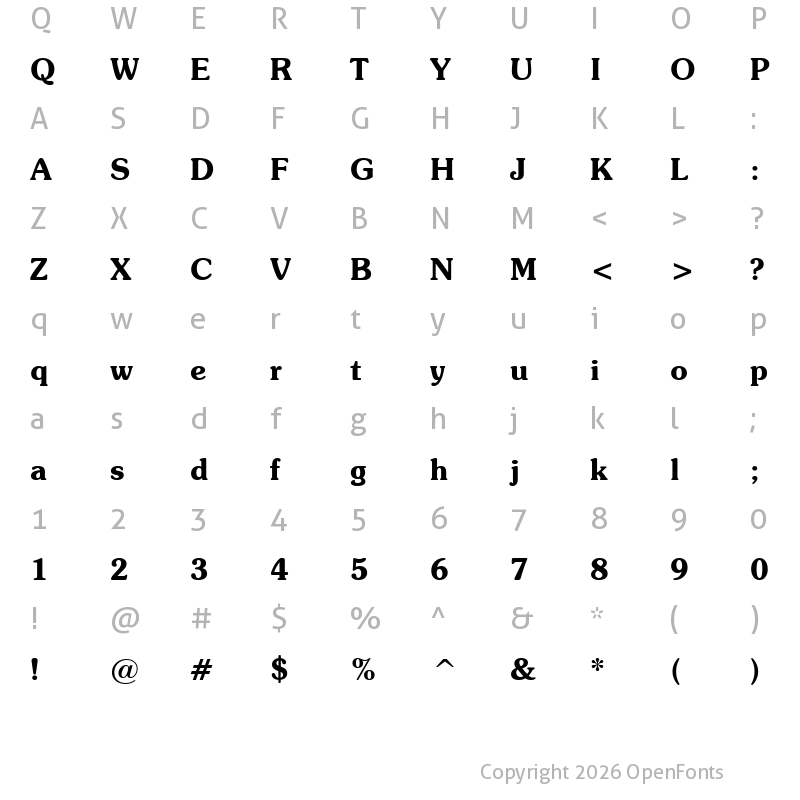 Character Map of Souvenir Bold