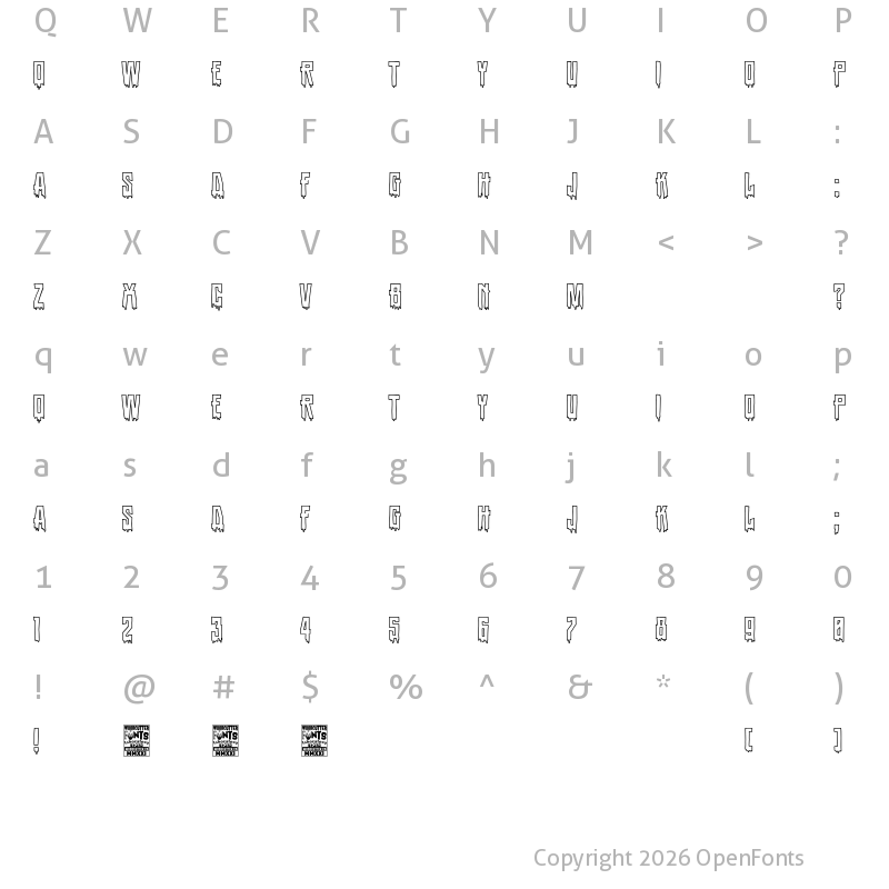 Character Map of Soviet Hell Regular