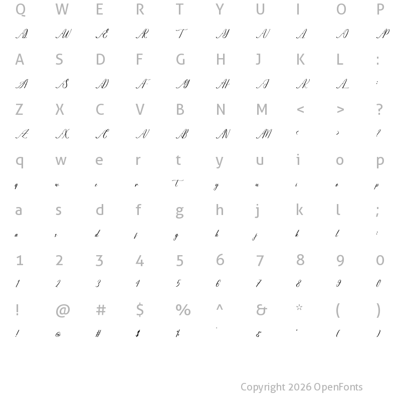 Character Map of Sovinhaya Dictaselin Regular