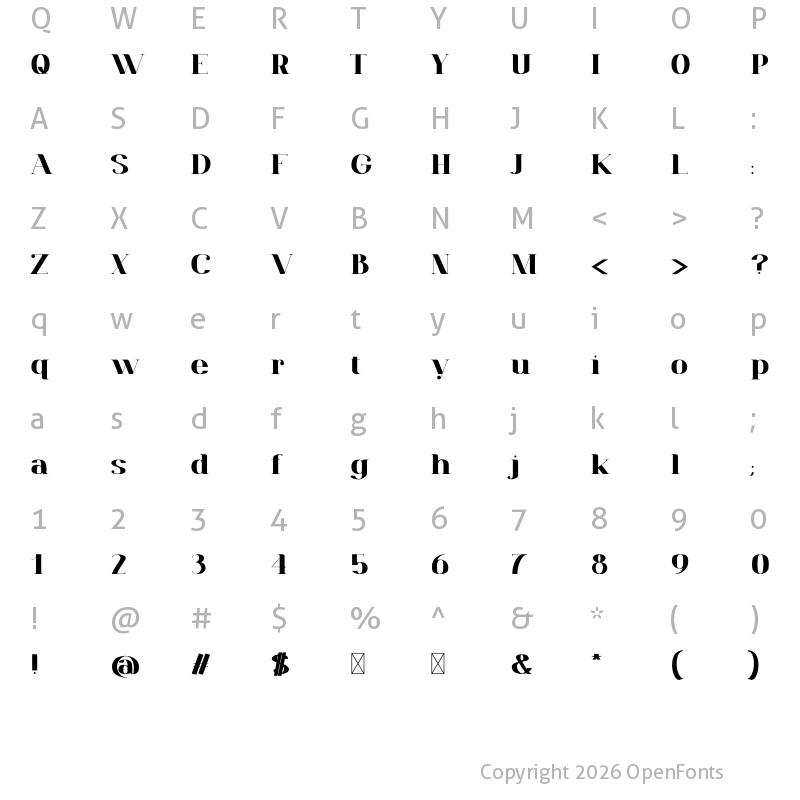 Character Map of SP Mia Lite Extra Black