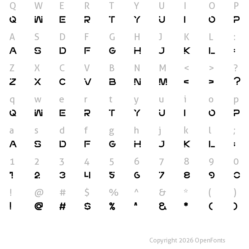 Character Map of Space Matic Regular