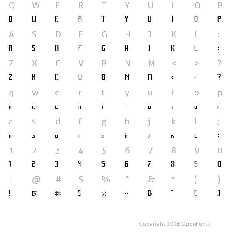 Character Map of SPACE PEZ Regular