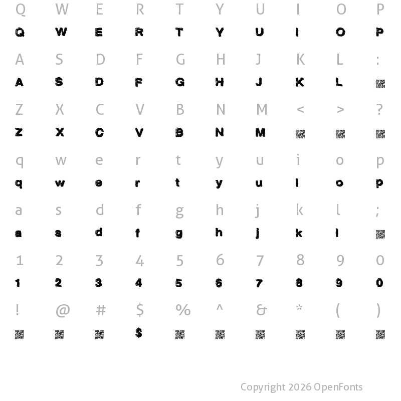 Character Map of SpaceFlight Regular