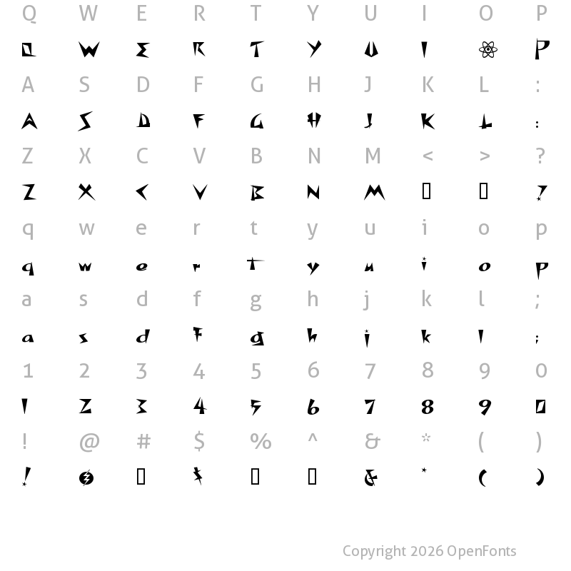 Character Map of SpacePatrol Regular