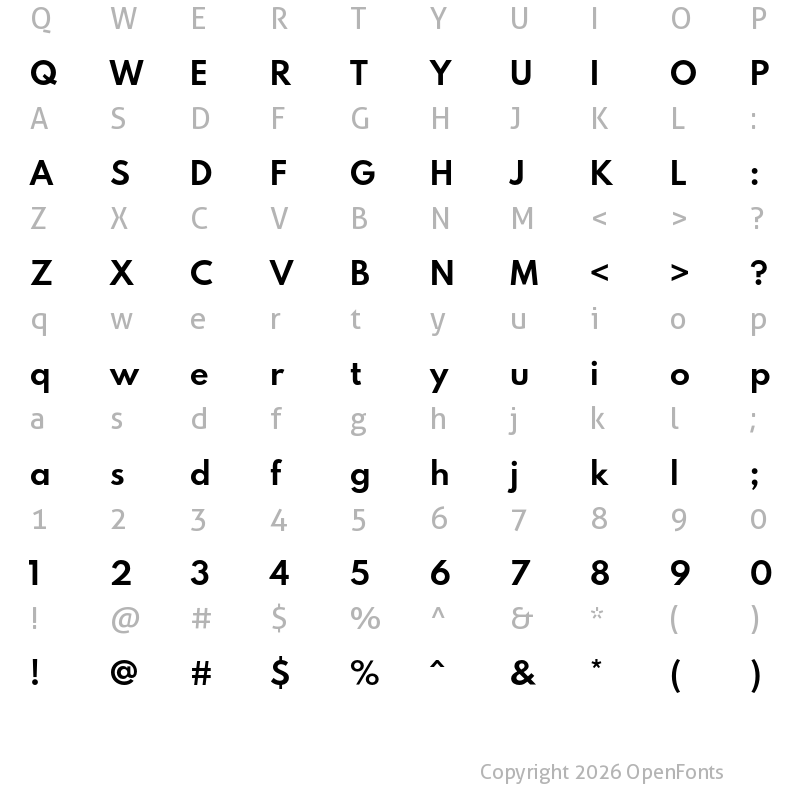 Character Map of Spartan MB Bold
