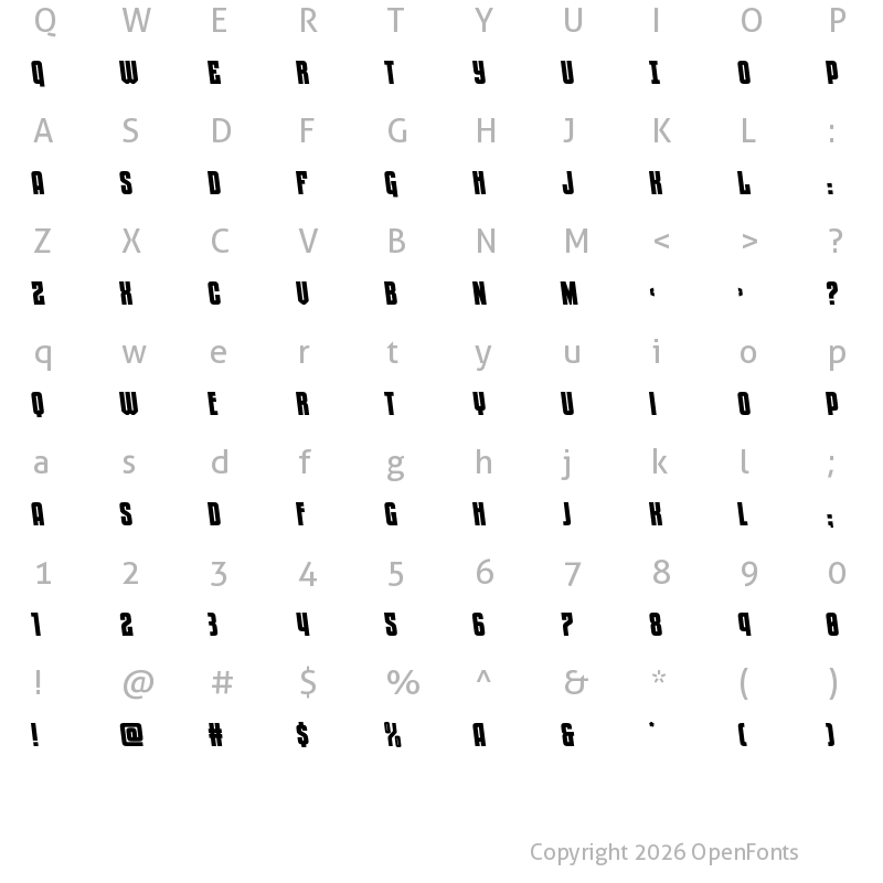 Character Map of Special Agent Semi-Leftalic Regular