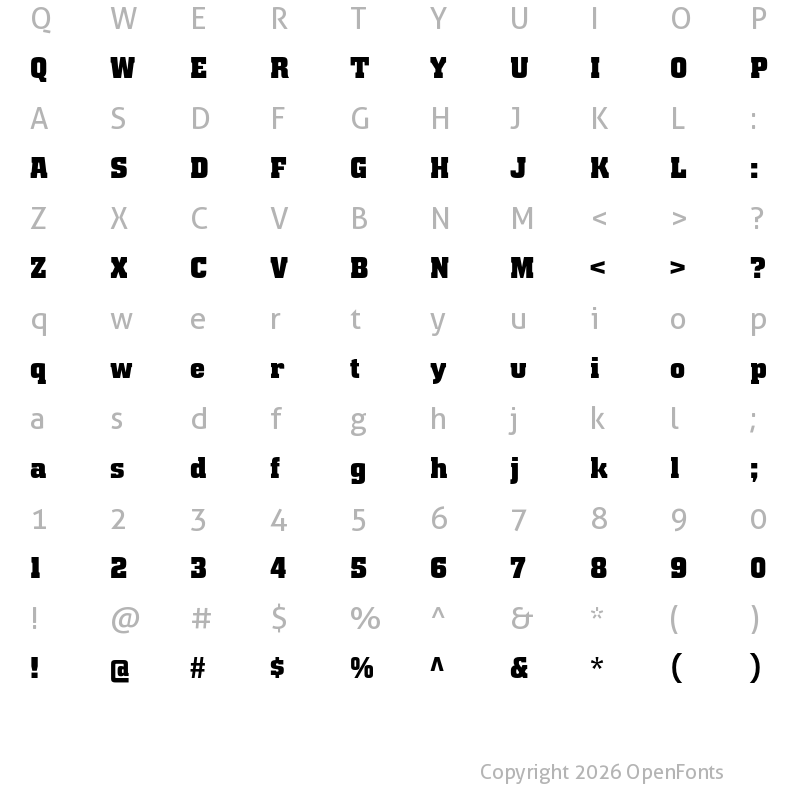 Character Map of Special Forces Regular