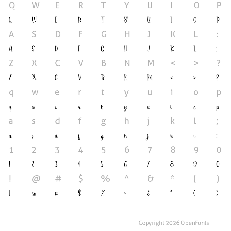 Character Map of Spicyholic Regular
