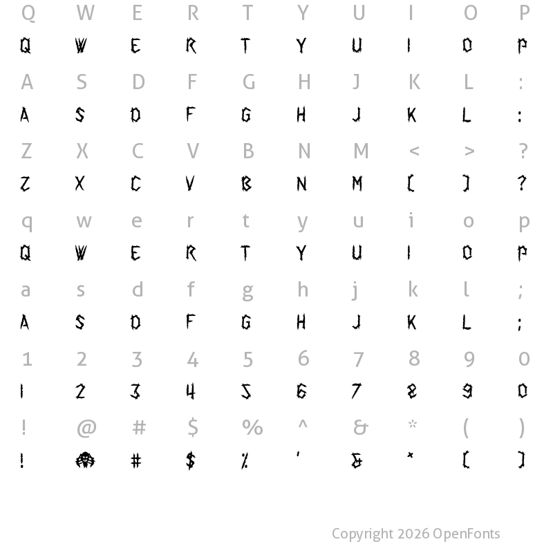 Character Map of Spider Talent Regular
