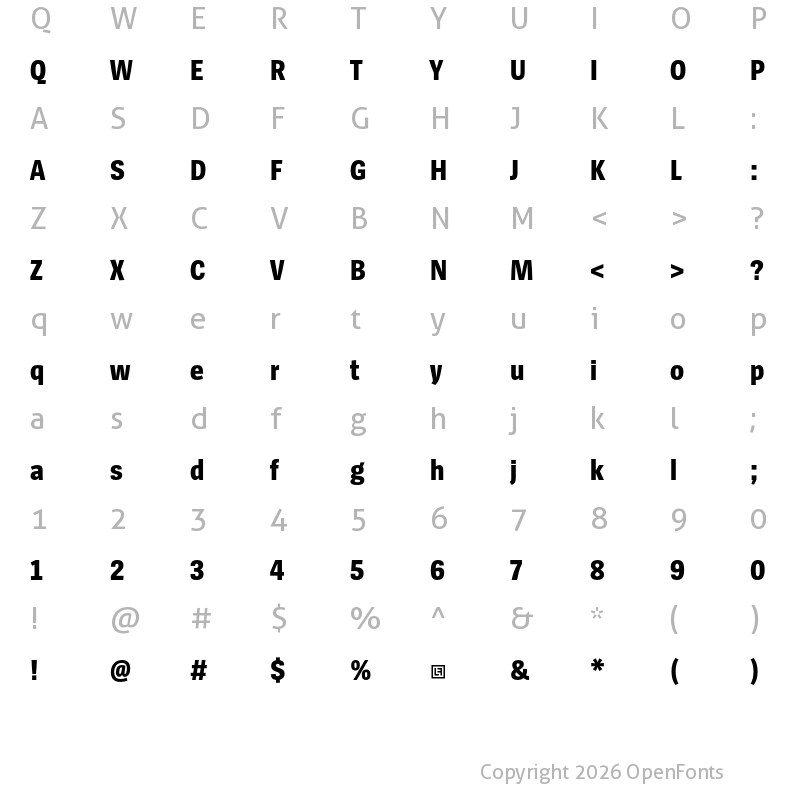 Character Map of SpiegelSansCd Trial ExtraBold