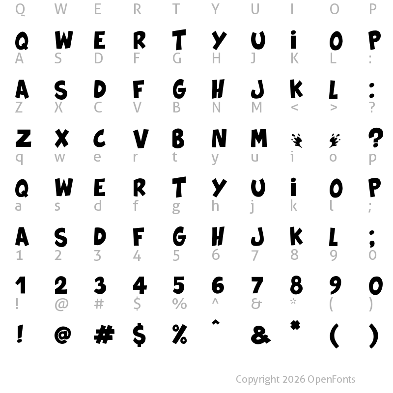 Character Map of Splatch Regular