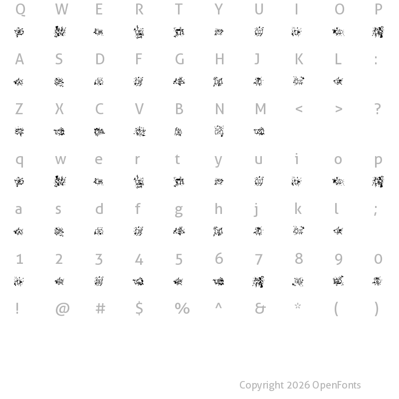 Character Map of Splatish Regular