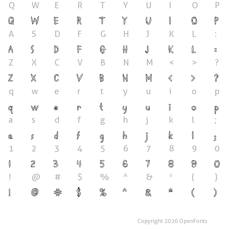 Character Map of Spliffs Regular