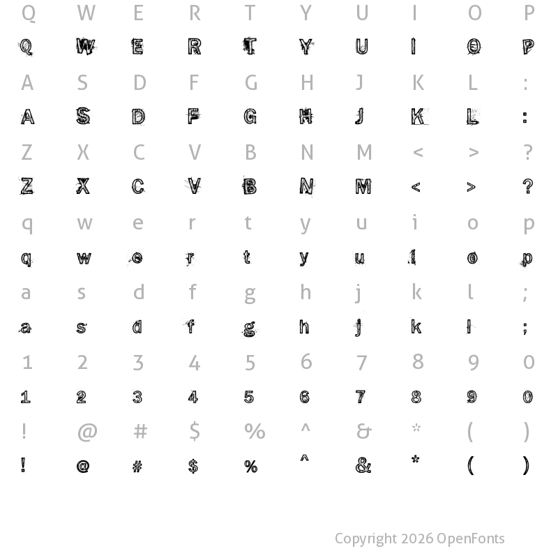 Character Map of Splinter2 Splinter2