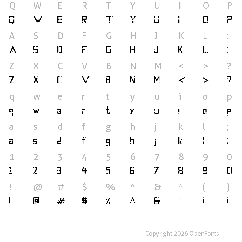 Character Map of Splints Regular