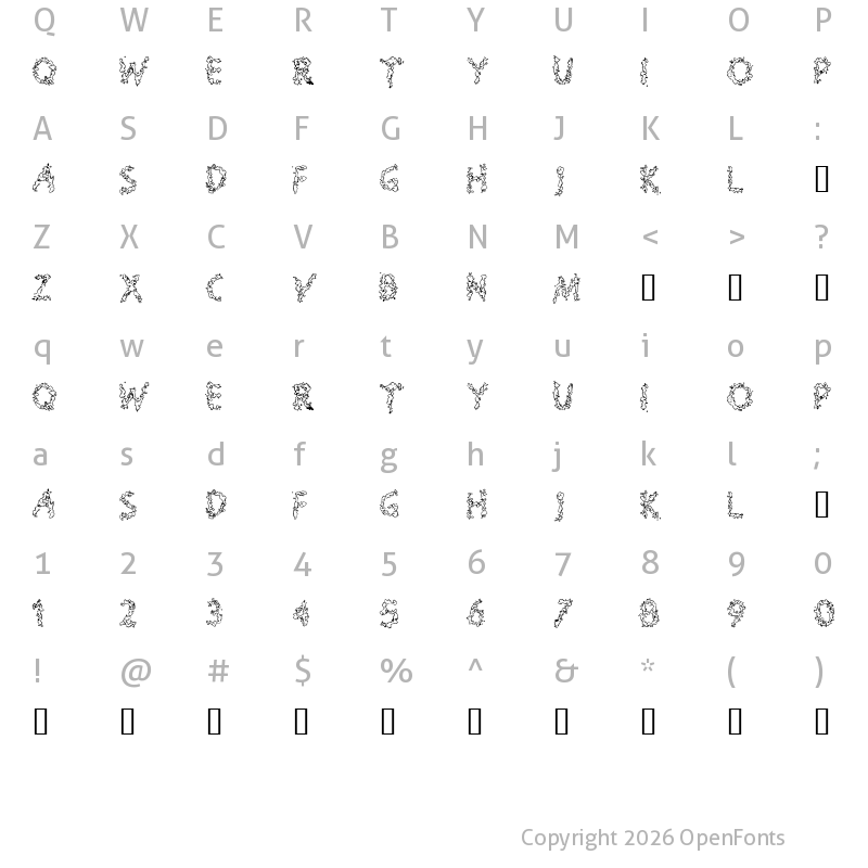 Character Map of Splooge Regular