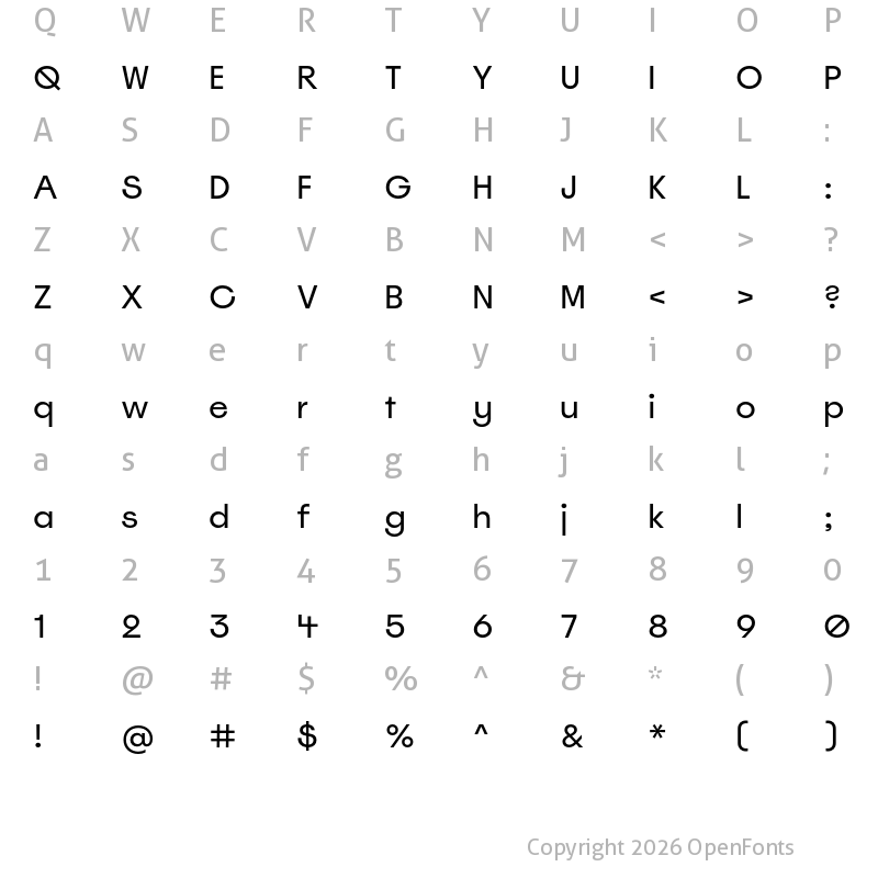 Character Map of Spoof Trial Regular