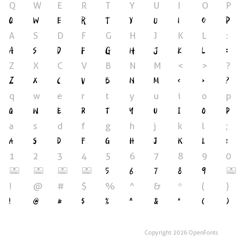 Character Map of Spooky And Dreadful Regular