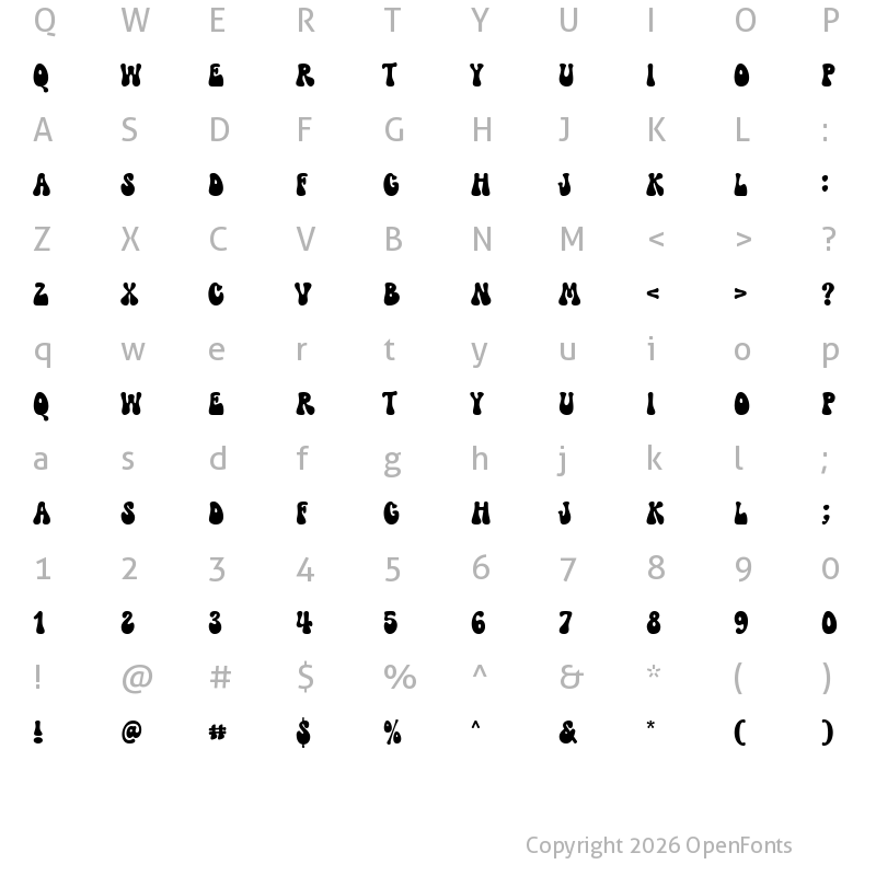 Character Map of Spooky Retro Regular
