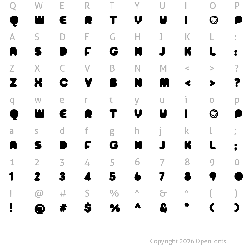 Character Map of Sporedom Regular