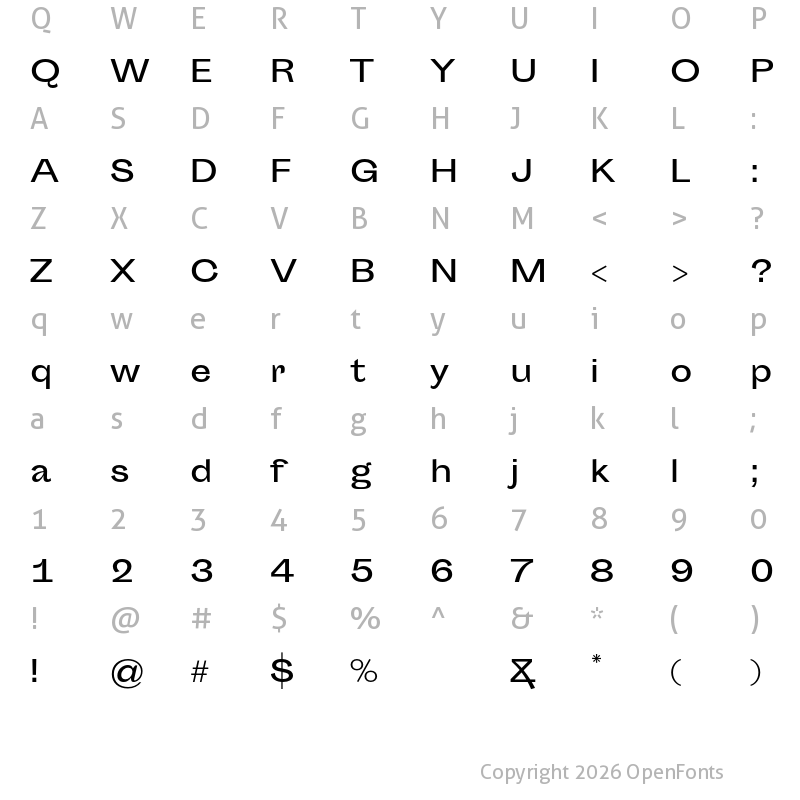 Character Map of Sporting Grotesque Regular