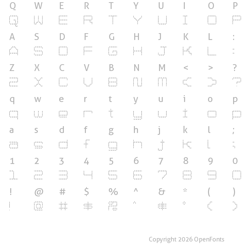 Character Map of Spot Matrix Regular